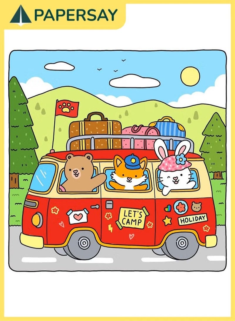 PAPERSAY Fuzzy Friends: Super Cute Coloring Book for Adults and Teens Featuring Adorable Animals Characters (Fuzzy Friends Coloring) 21CM X 21CM - Image 4